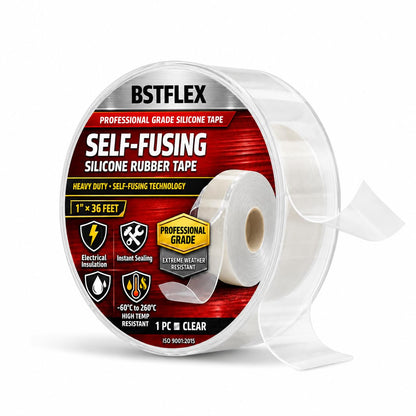 Self Fusing Silicone Tape 1" x 36' (Clear / 1-Inch x 36-Feet)
