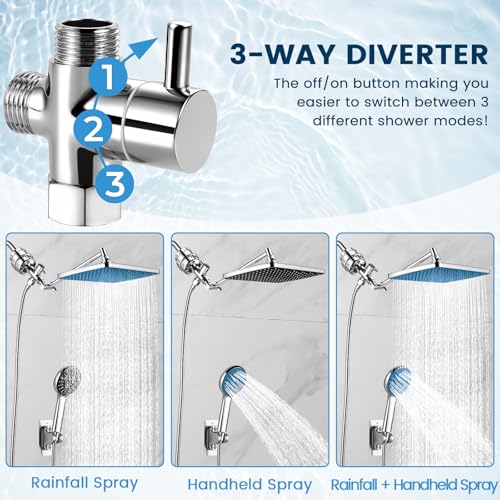Shower Head with Handheld (D-Chrome / Rectangular 12"(Filter version))