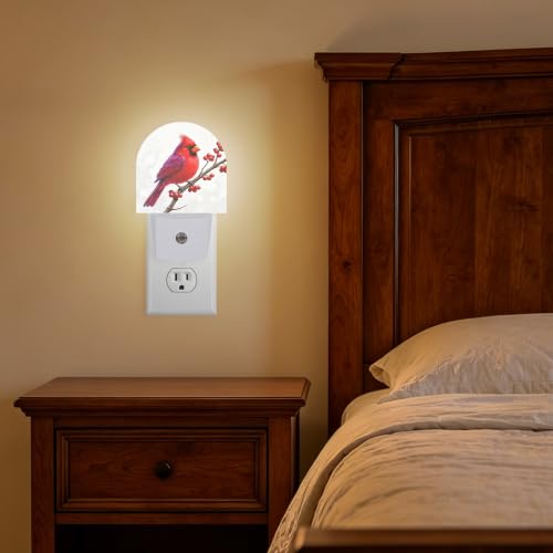 Night Light Cardinal Night Lights Plug into Wall with Dusk to Dawn Smart Sensor for Bedroom Bathroom Hallway Kitchen (Cardinal 02)