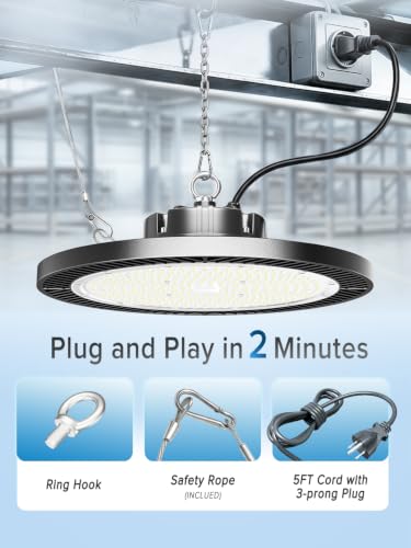Industrial Grade 350W UFO LED High Bay Light SUPER BRIGHT 56000LM 5000K (NEW-350W-6PACK)