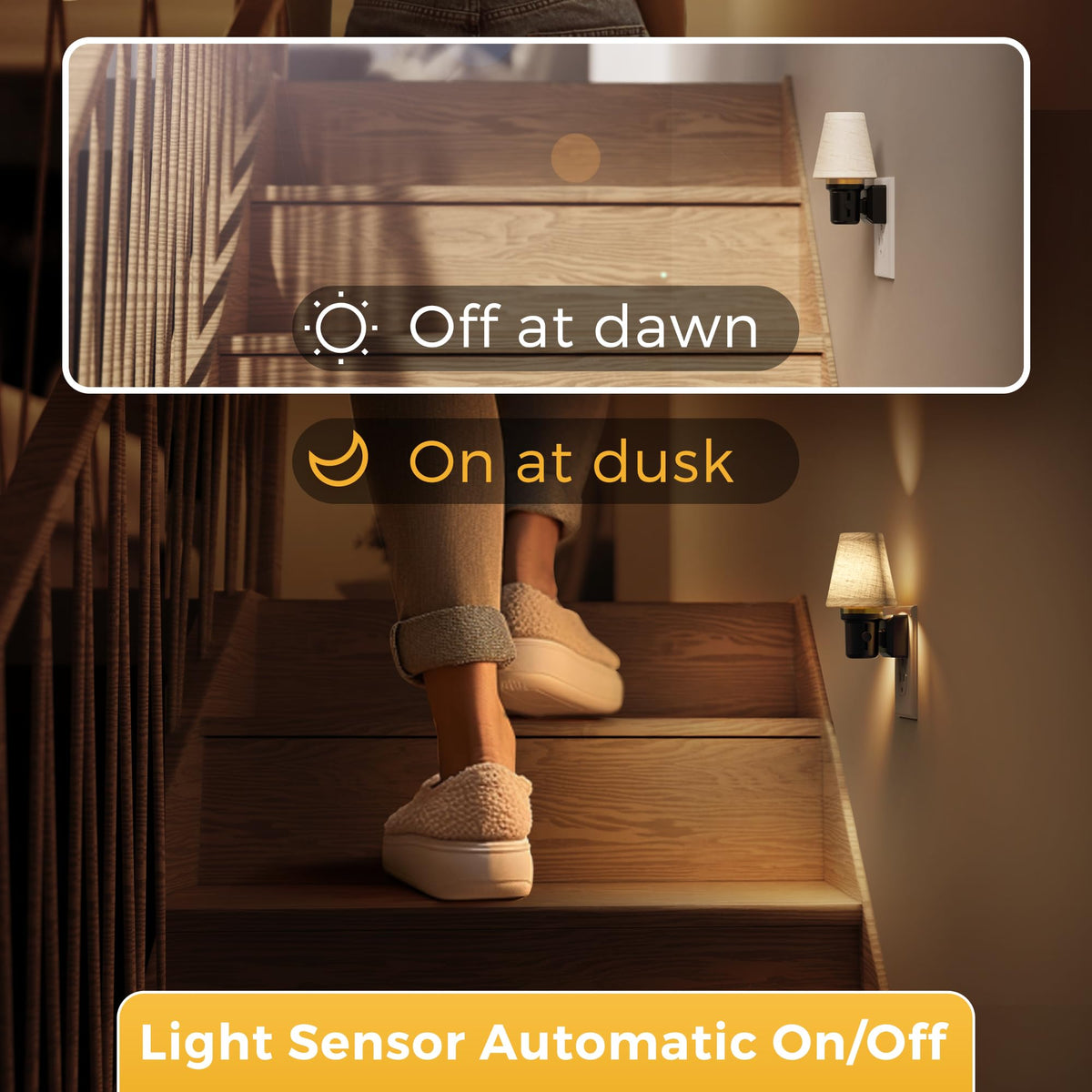 Night Lights Plug into Wall (Round Platform-3000K / 2 Pack)