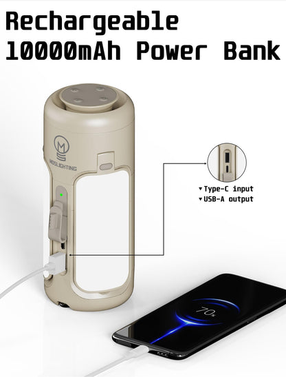 4 in 1 Rechargeable Camping Lantern with Bluetooth Speaker