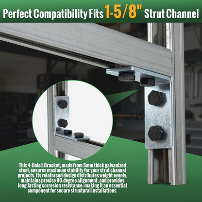 20 Pack 4 Hole L Bracket (4-Hole 20 Packs)