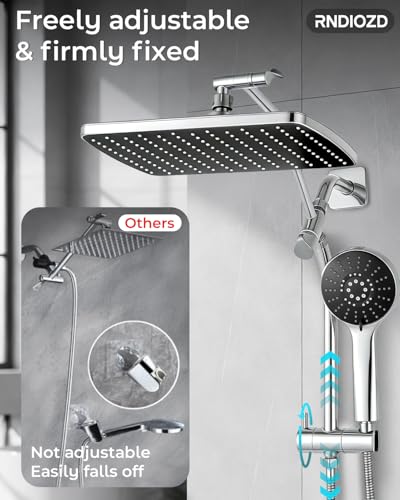 Shower Head with Handheld (C-Chrome / Rectangular 12")