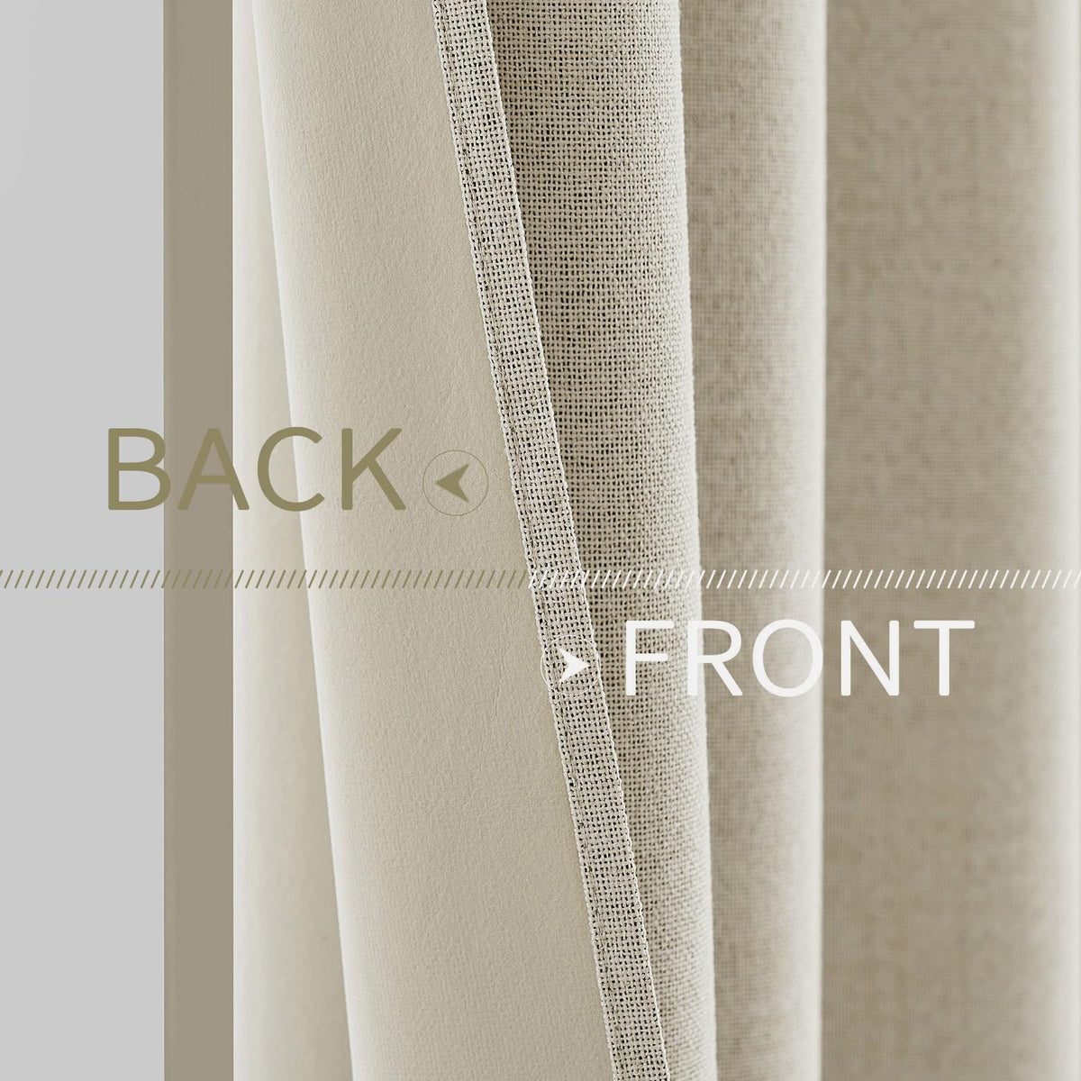 100% Blackout Linen Curtains for Bedroom 52x63 Inches Cream (Cream / 52"W x 63"L (Pack of 2))