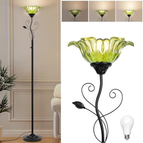 Floor Lamp for Living Room Vintage Uplighter with Rotary Dimmer Switch