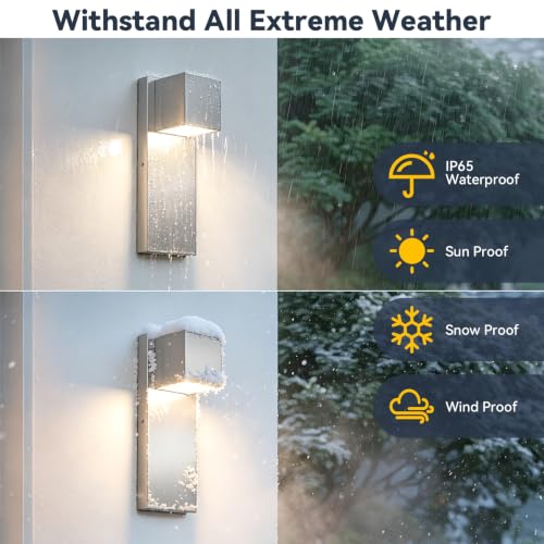2 Pack Modern Outdoor LED Wall Light