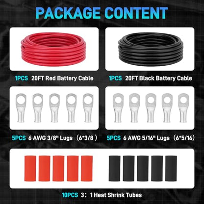6 AWG Battery Cable Black & Red