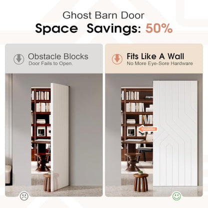 Ghost Door with Concealed Sliding Barn Door Hardware Track Kit Included