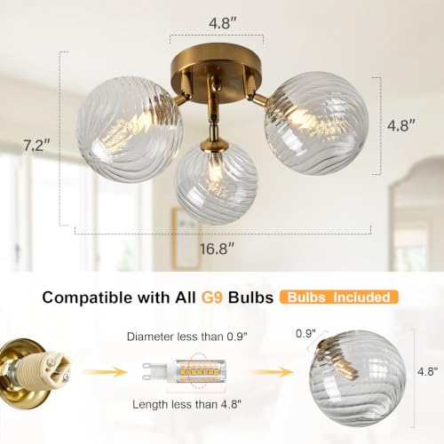 Mid Century Blown Glass Bubble Chandelier
