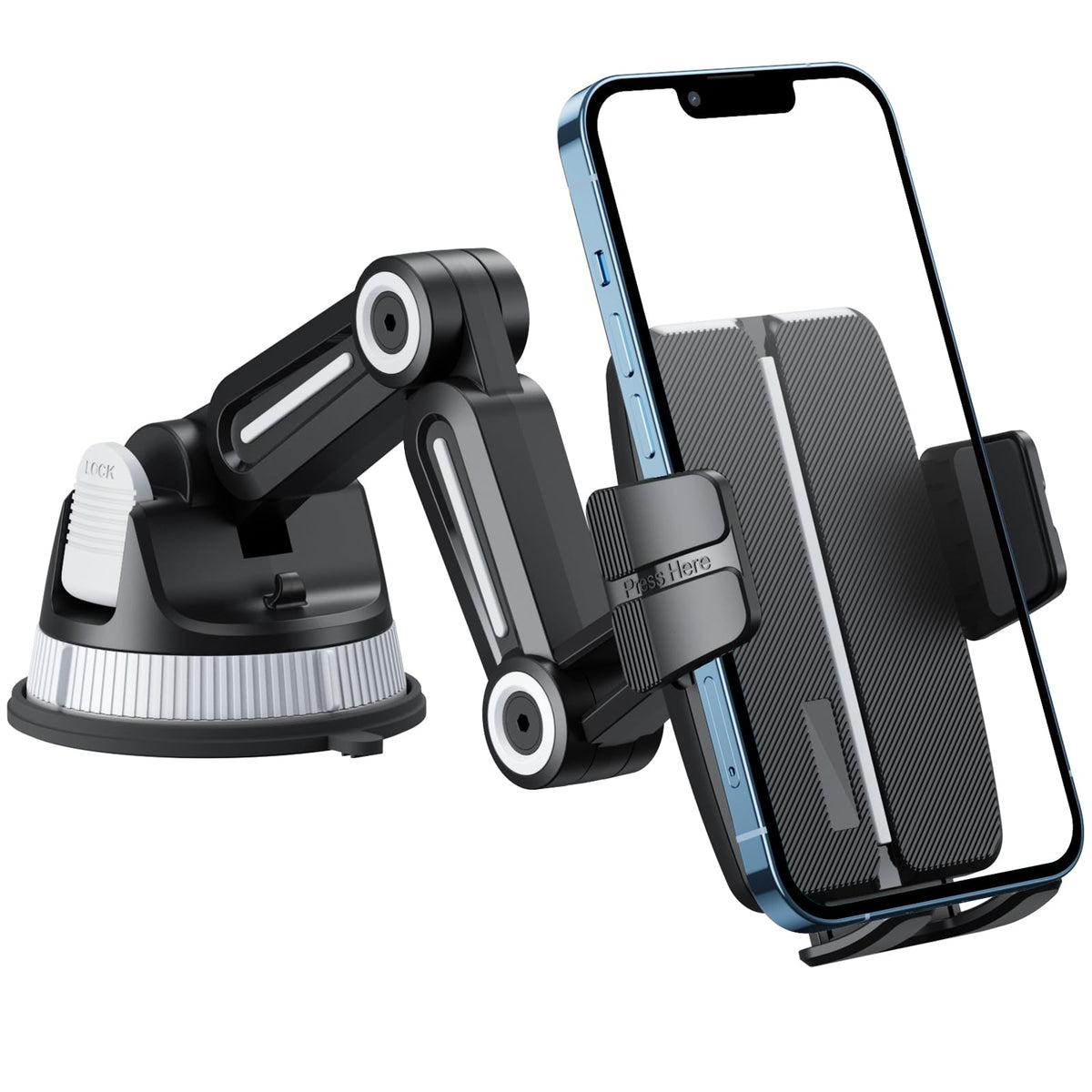 Suction Cup Car Phone Mount Dash Mounted Holders Windshield Phone Mount with 360° Rotation Stable Phone Holders for Your Car with Military