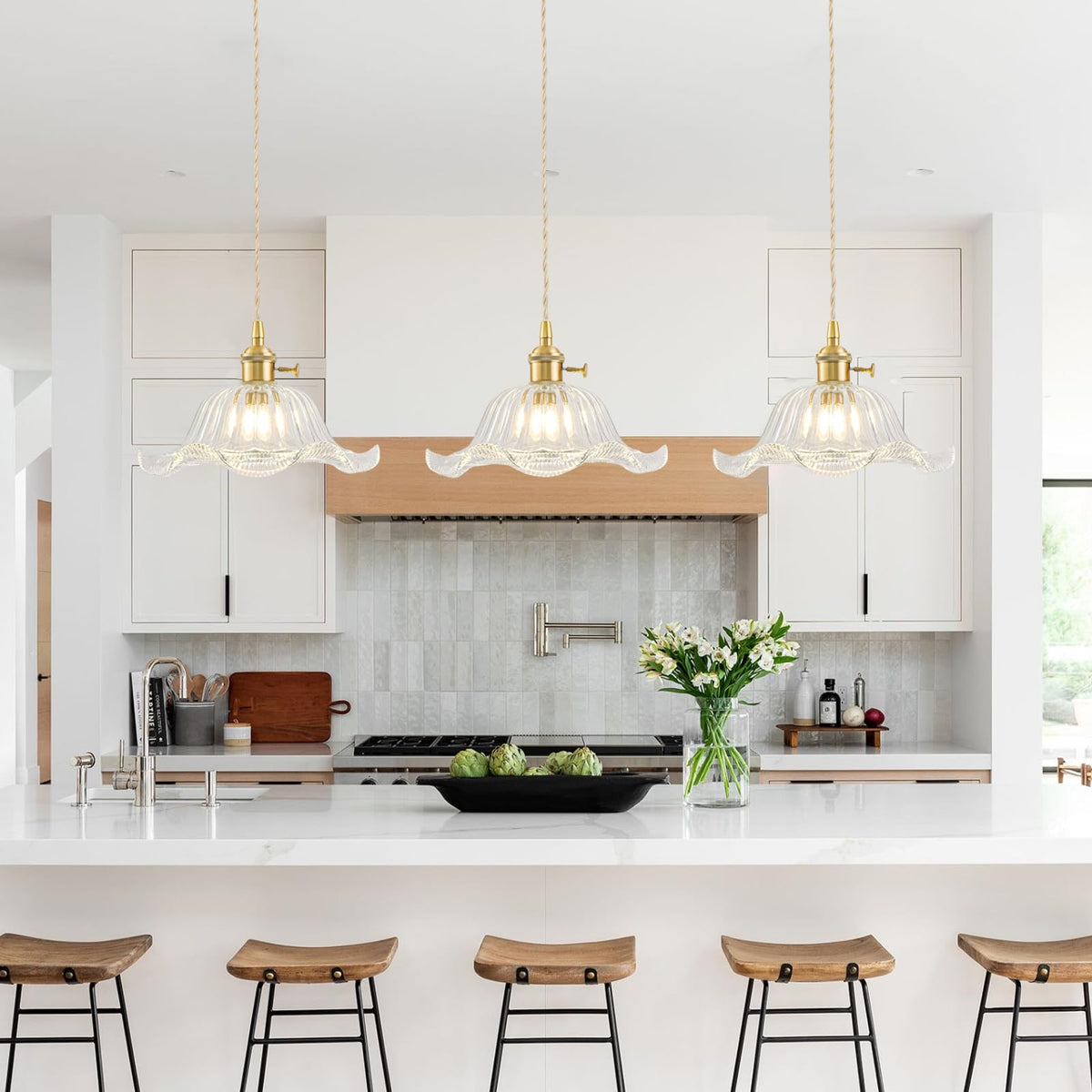 Vintage Pendant Lights Kitchen Island 2 Pack (Transparent 2PK)