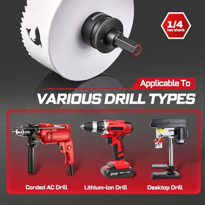 6 Inch(152mm) Hole Saw, 1PC HSS Bi-Metal Hole Saw Kit with Shark Tooth Hole Cutter for Wood,Drywall, PVC Boards and Thin Metal (1 PCS 6")