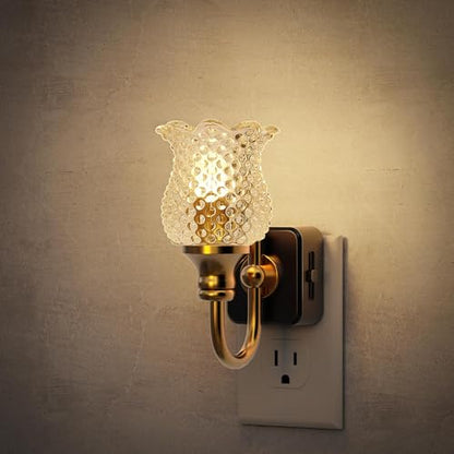 Night Light Flameless Candle Amber Night Lights Plug into Wall