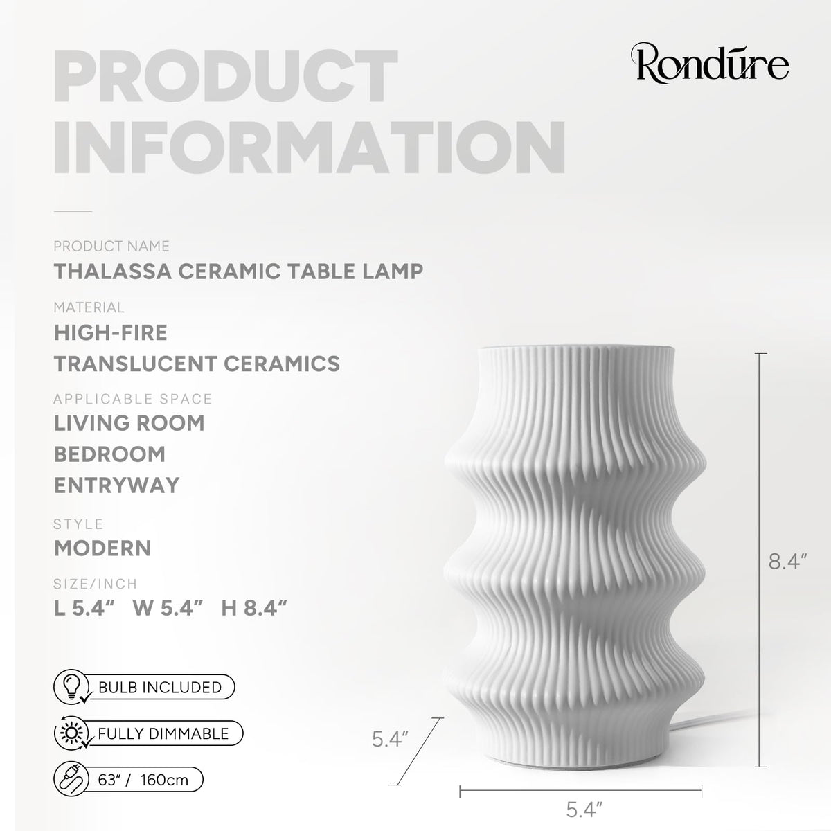 Modern Ceramic Decorative Table Lamp Living Room Bedroom Bedside