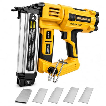 2 in 1 Cordless Brad Nailer Compatible with Dewalt 20V MAX Battery