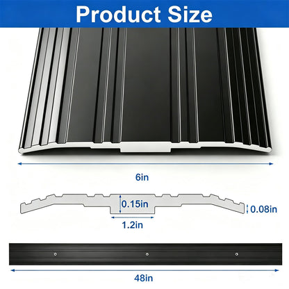 Sturdy Aluminum Door Threshold for Doorways (48''L x 6''W (2pcs) / Black)