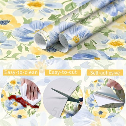 Watercolor Floral Peel and Stick Wallpaper Vintage Botanical Contact Paper