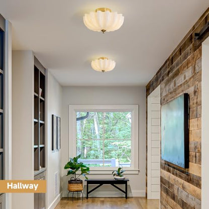 Milk Glass Schoolhouse Ceiling Light