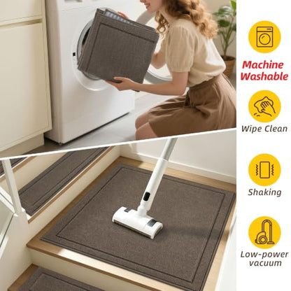Non Slip Stair Landing Rug Mat (2'6" x 2'6" (Rectangular) / Light Brown)