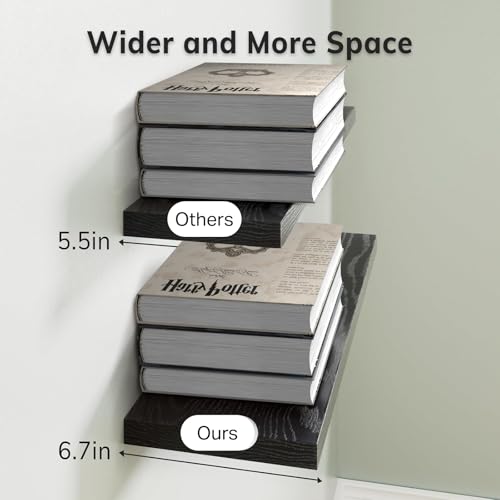 Black Floating Shelves 15.7in