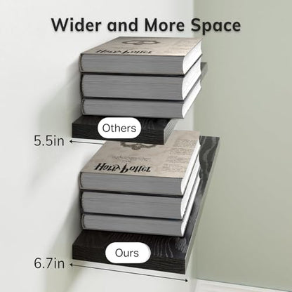 Black Floating Shelves 15.7in