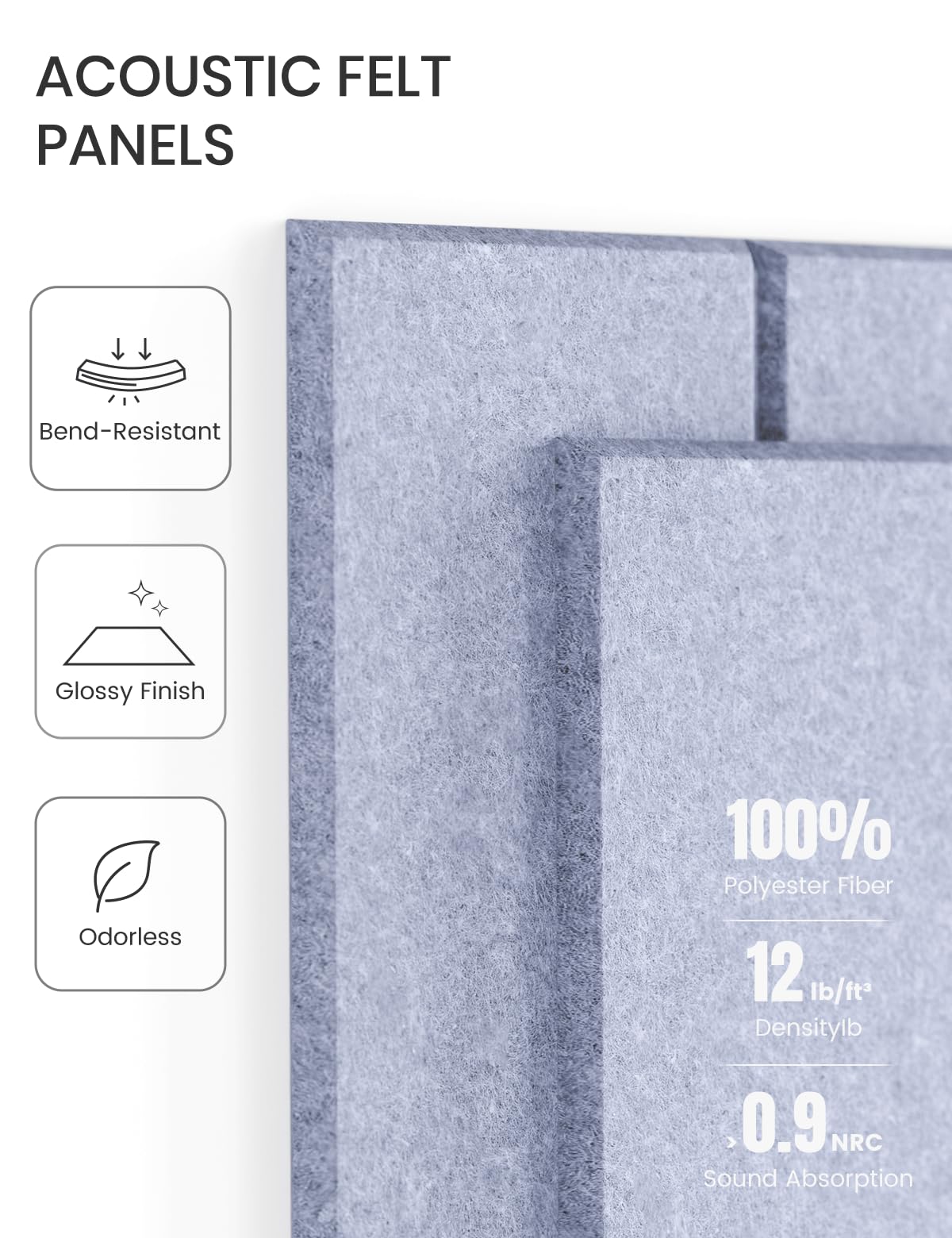 Felt Bulletin Board & Cork Board Alternative 48'' x 36'' (Lavender-1 / Bold-stripe 12-pack)