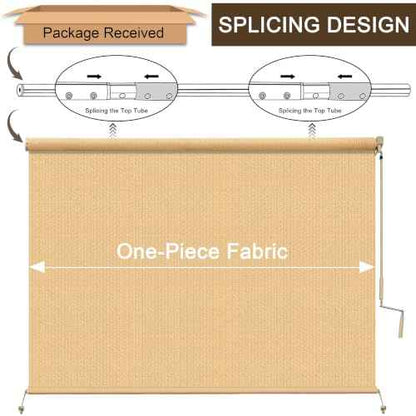Outdoor Roller Shades for Patio (Sesame / 108"W x 96"H)