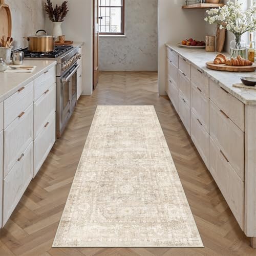 2x8 Beige Neutral Kitchen Hallway Runner Rug (Neutral | Beige / 2' x 8' (Runner))