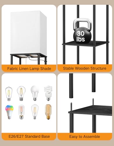 Floor Lamp with Shelves