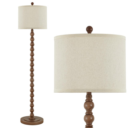 Farmhouse Floor Lamp for Living Room (Dark Brown)