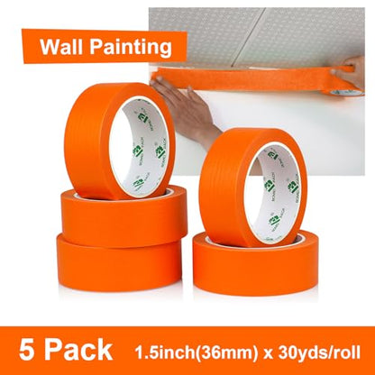 1.5 Inch Wide Masking Tape (Orange)