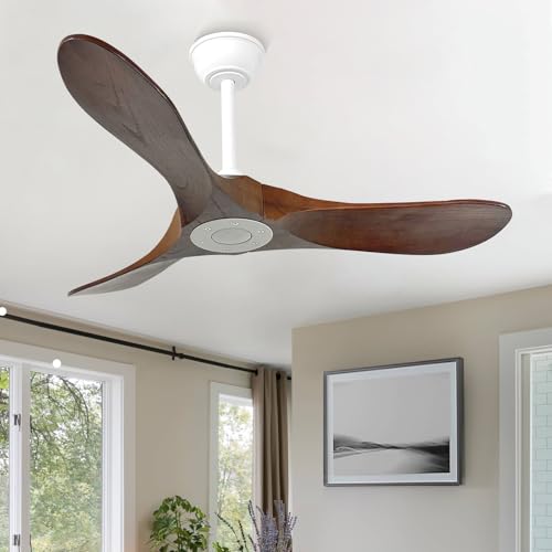 42'' Outdoor Ceiling Fan no Light (42 inch / White+Dark walnut)