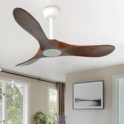 42'' Outdoor Ceiling Fan no Light (42 inch / White+Dark walnut)