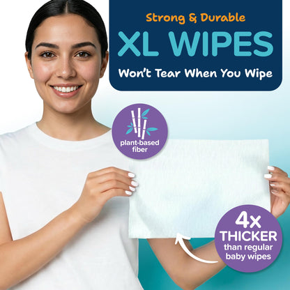 Bath Body Wipes For Adults Bathing No Rinse (50 Pack)
