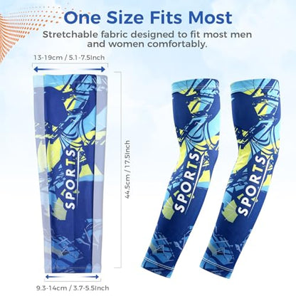 UV Protection Arm Sleeves Cooling Cover for Men Women 6 Pairs