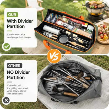 22'' Grill Tool Storage Bag with Inner Divider