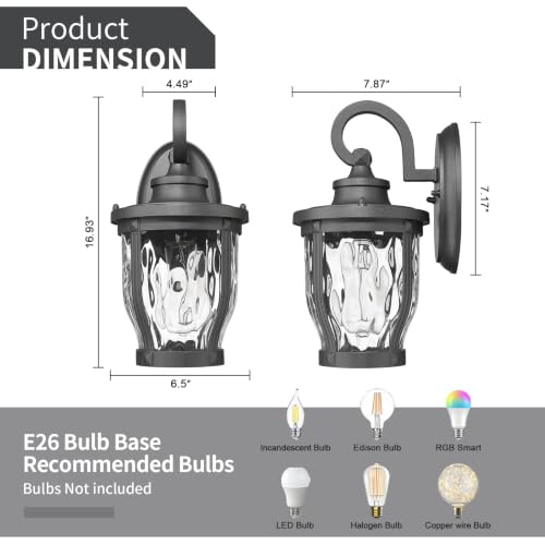 Outdoor Wall Sconce Light 7X12B