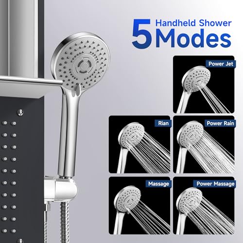 Shower Panel Tower System with Handheld Sprayer