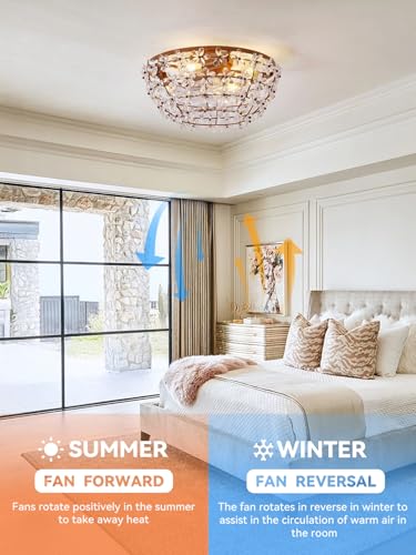 18" Flower Fandelier Ceiling Fan with Light (Flower Crystal Fandelier Ceiling Fan)