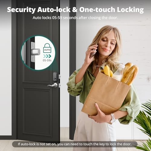 DS10 Pro Fingerprint Keyless Entry Door Lock with Lever Handle Set