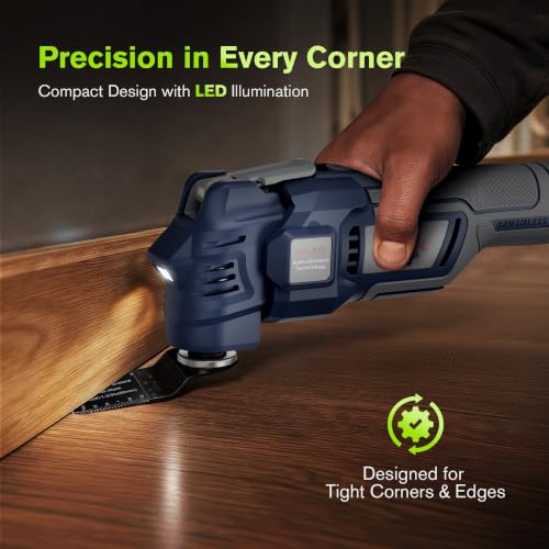 Oscillating Multi Tool Kit with LED Light and Quick Blade Change