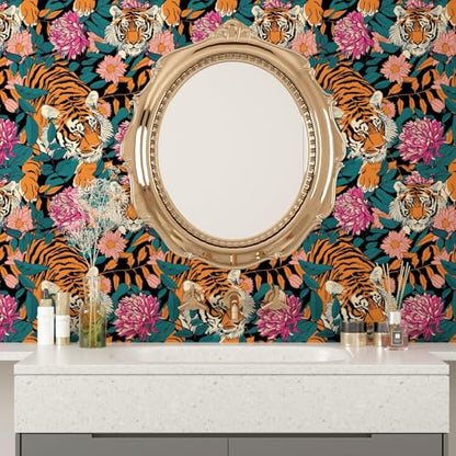 Boho Floral Wallpaper Peel and Stick Bold Colorful Contact Paper