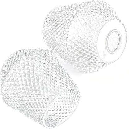 2Pcs Small Glass Lamp Shades (Clear)