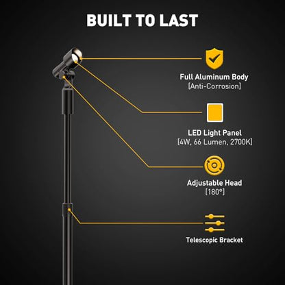Low Voltage LED Telescoping Spotlights 12V 4W 66LM 2700K 2Pack
