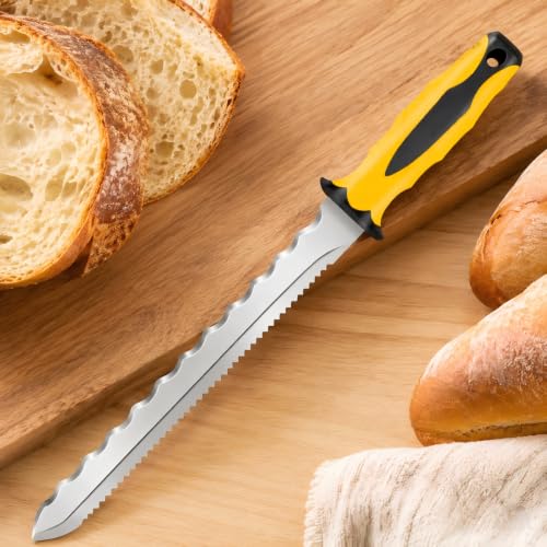 Double Side Serrated Insulation Knife (Yellow / 11 IN)