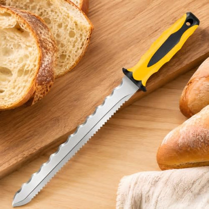 Double Side Serrated Insulation Knife (Yellow / 11 IN)