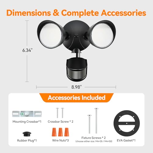 45W 5500LM LED Security Lights Motion Sensor Outdoor Light