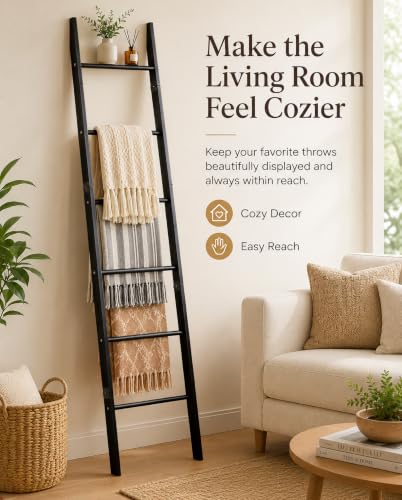 6 Tier Blanket Ladder with Shelf