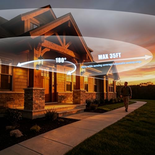 16" Motion Sensor cOutdoor Wall Light Fixtures (11-BK-MA)
